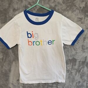 Carter's Big Brother T-Shirt - White with Blue Trim. Boys Size 6.